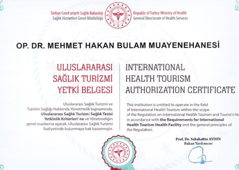 T.C. Sağlık Bakanlığı, Uluslararası Sağlık Turizmi Yetki Belgesi